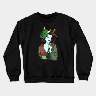 Devil Girl Zombie Gisha Crewneck Sweatshirt